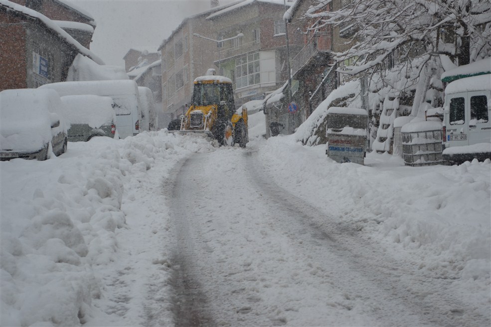 Kaymakam Köy yollarını açma çalışmasına katıldı